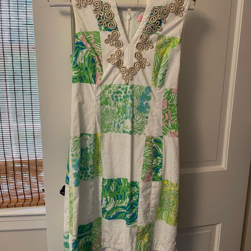 Lilly Pulitzer Green Sleeveless V-Neck Sundress